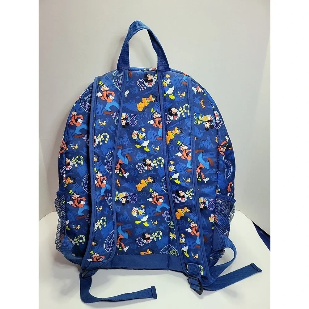 Disney Disneyland 2019 Backpack‎ Blue Mickey Pluto Goofy Donald Lightweight Used